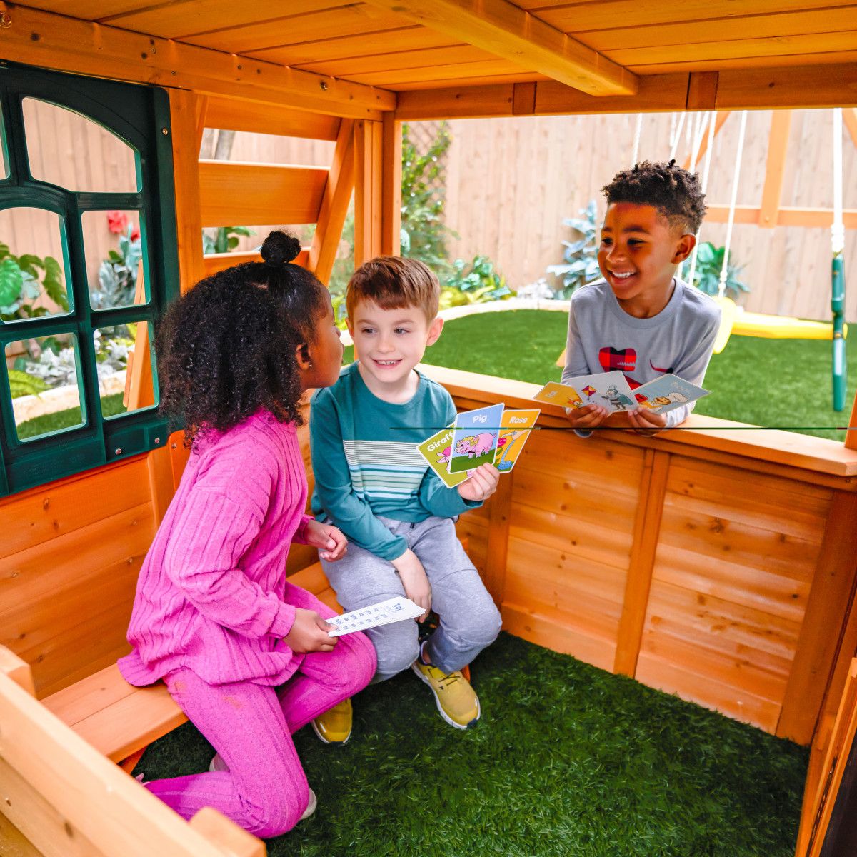 Kidkraft Aire de jeux avec toboggan - Bois - 2,89m - CLOVERDALE FORT