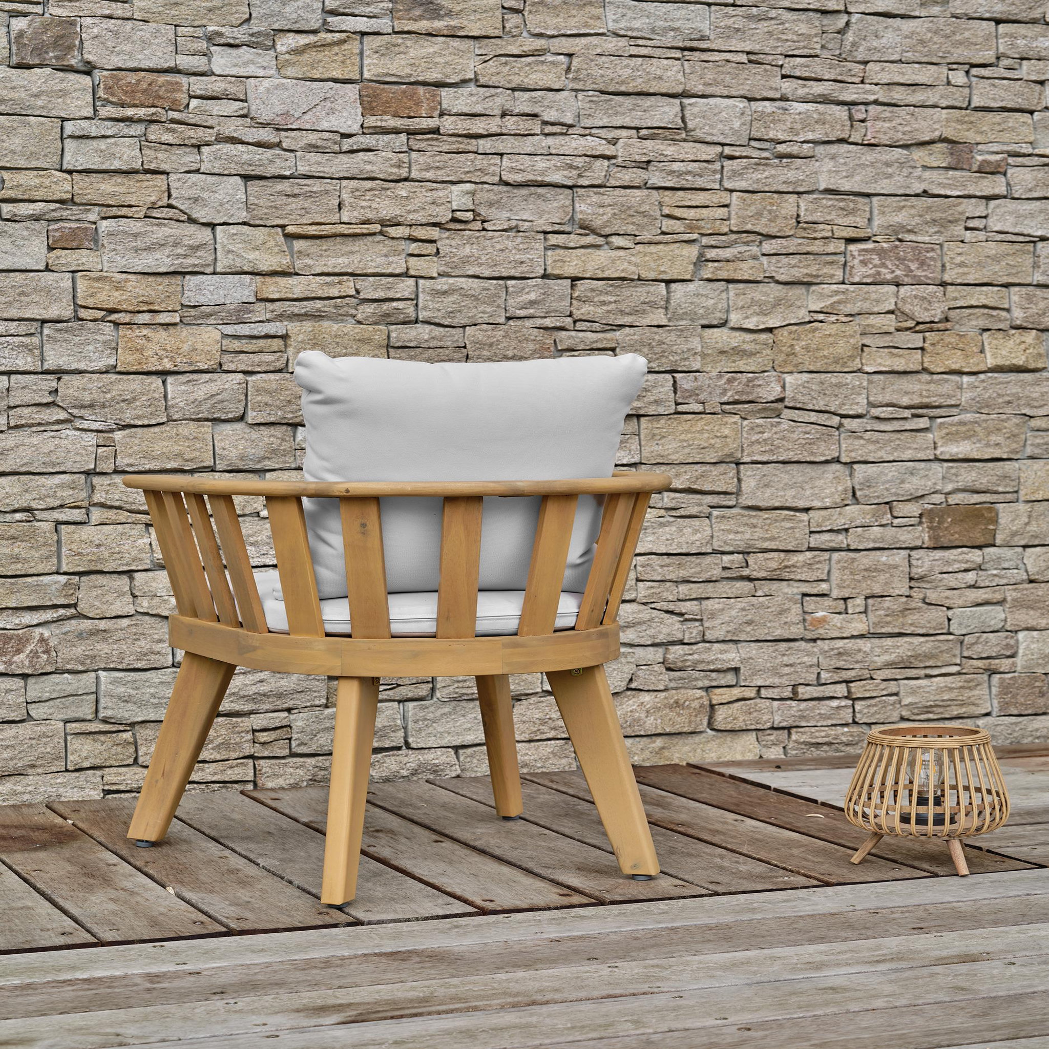 Voir la diapositive 4 : DCB GARDEN Lot de 2 fauteuils de jardin avec coussins