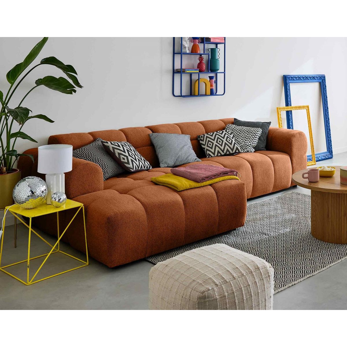 LISA DESIGN Ray - canapé d'angle gauche - 4 places - en tissu texturé