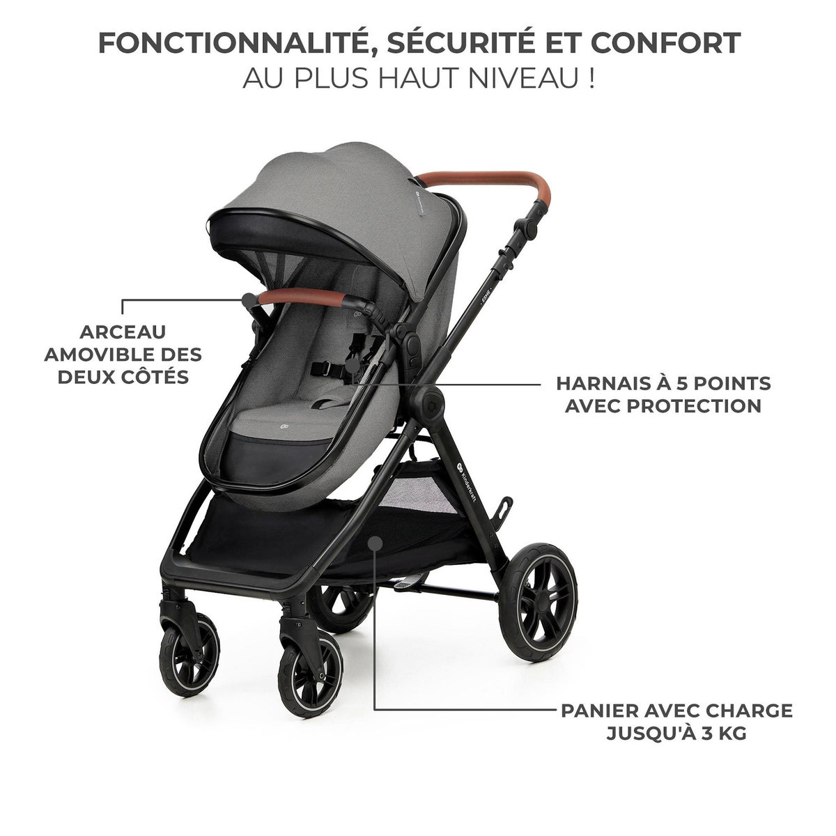 KINDERKRAFT Poussette multifonctionnelle 3 en 1 ESME PRO