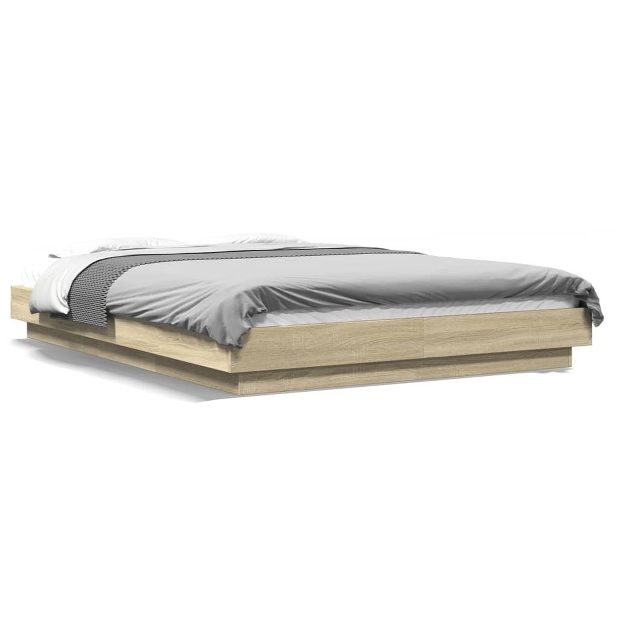 Voir la diapositive 2 : VIDAXL Cadre de lit sans matelas chene sonoma 140x200 cm
