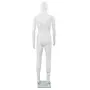 VIDAXL Mannequin homme corps complet base verre Blanc brillant 185 cm