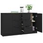 Voir la diapositive 4 : VIDAXL Buffets 2 pcs Noir 60x30x70 cm Bois d'ingenierie