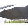 Voir la diapositive 2 : MARKET24 Pergola KIBA avec toit déroulant - Gris - 3 x 3 m
