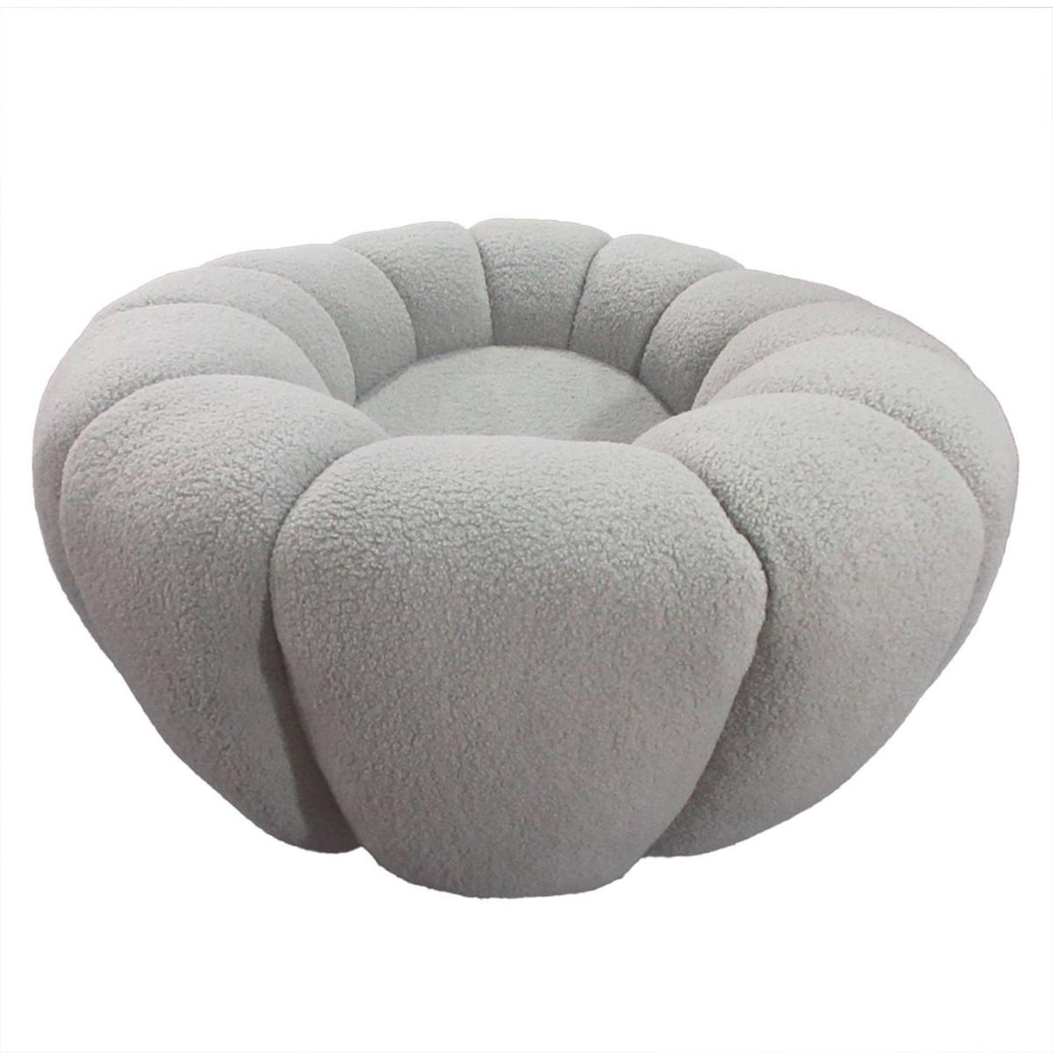 Voir la diapositive 5 : Paris Prix Fauteuil coquillage tournant  bouclette  98cm gris