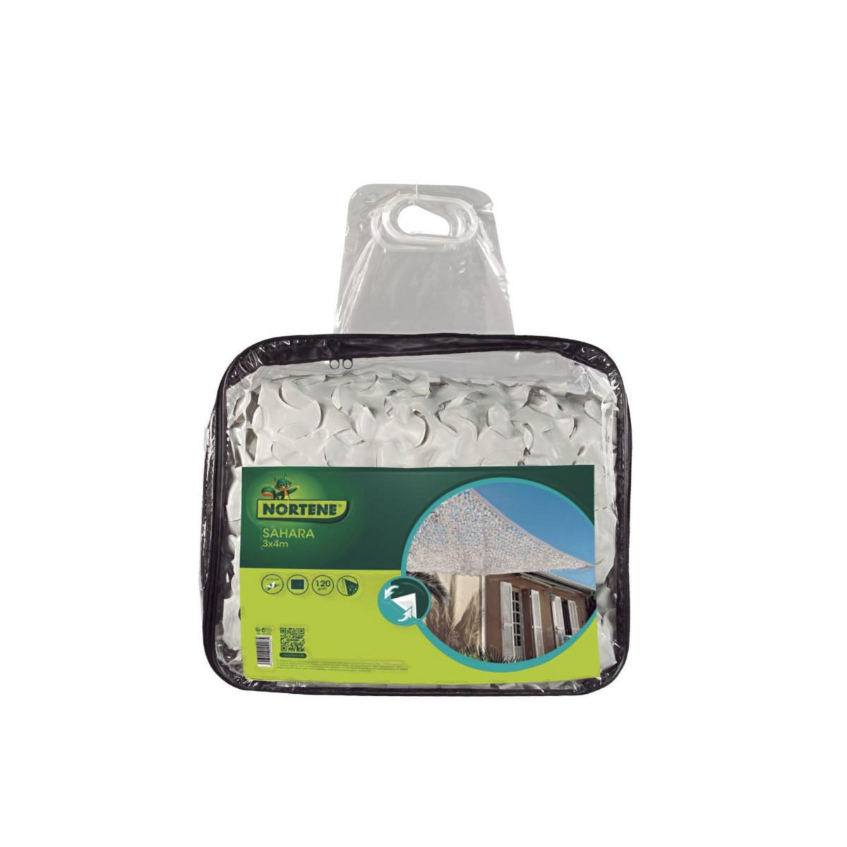 Nortene Filet d'ombrage bicolore Sahara Blanc et Gris - 2,4 x 3 m