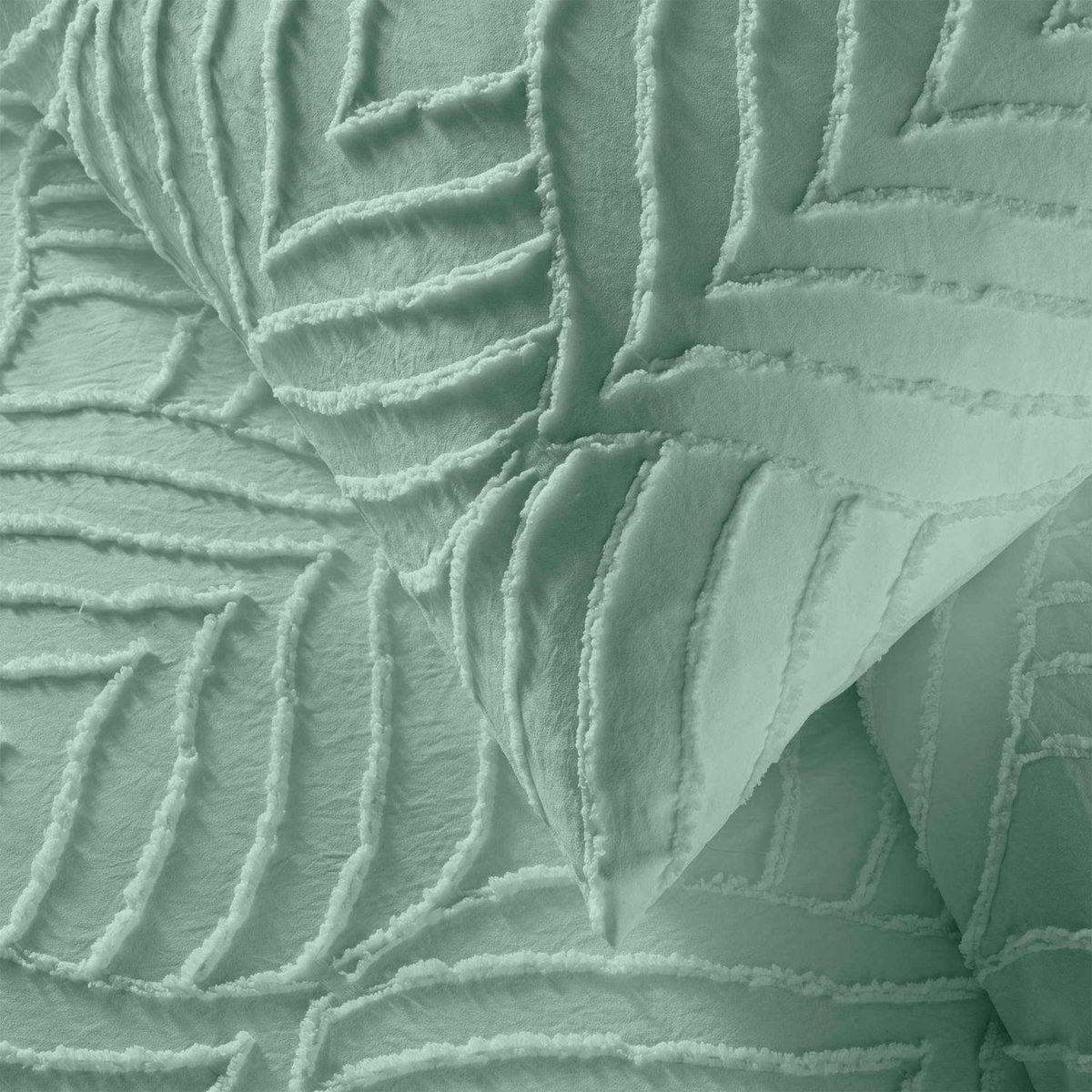 Douceur d'Intérieur Parure de lit effet tufté HELTIE - 240 x 260 cm - Vert