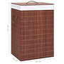 Voir la diapositive 6 : VIDAXL Panier a linge avec 2 sections bambou marron 72 L