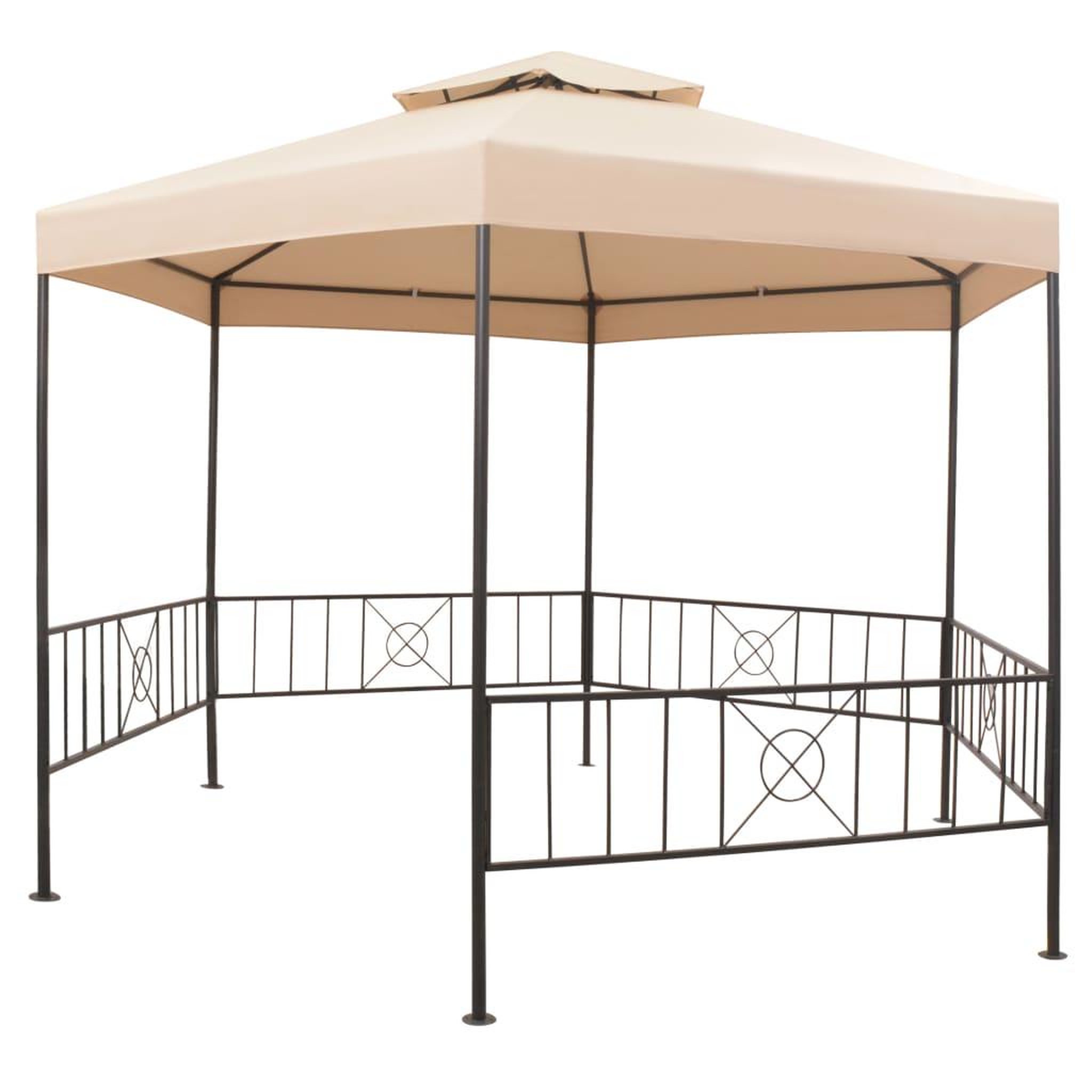 Voir la diapositive 2 : VIDAXL Chapiteau tente de jardin hexagonal beige 323 x 265 cm