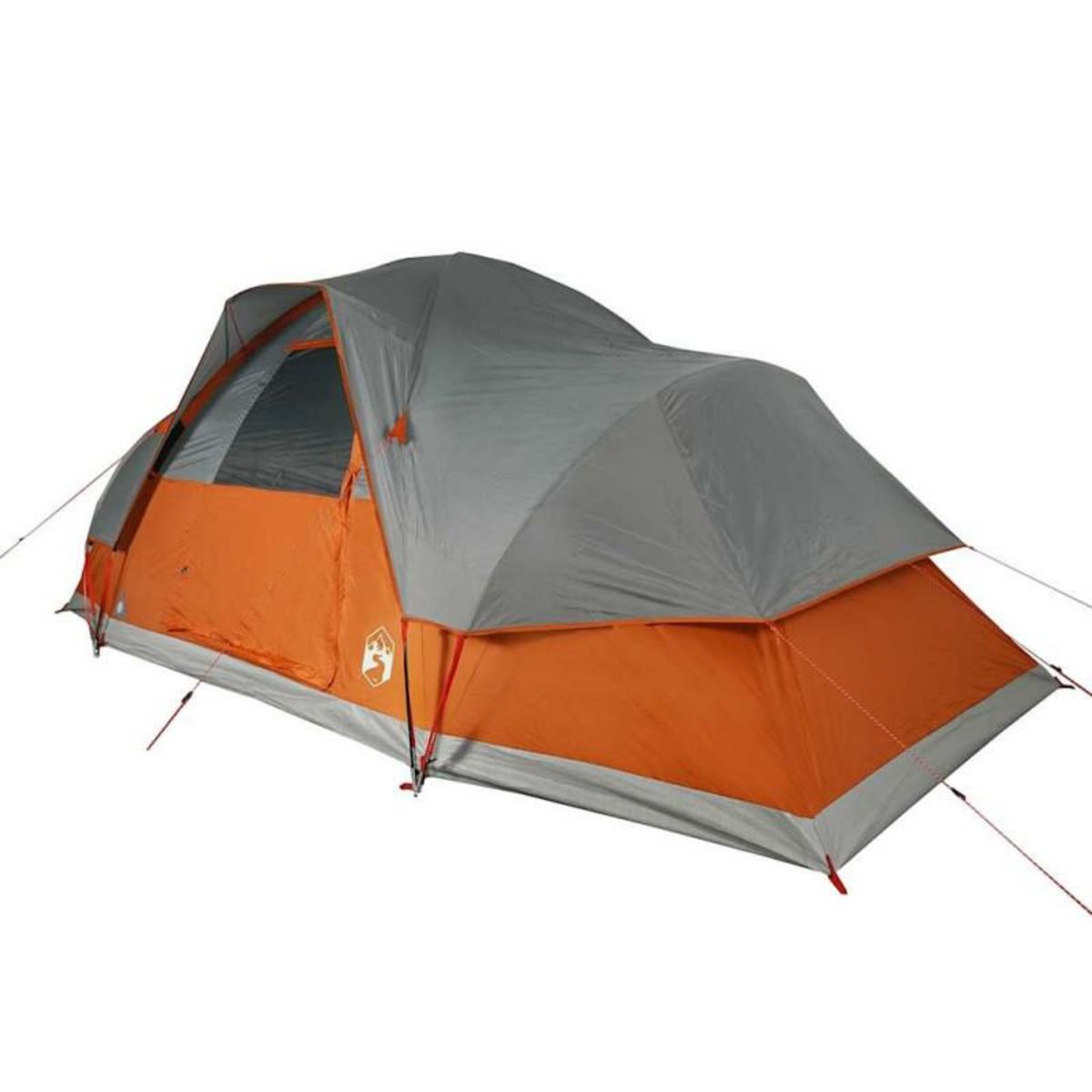 VIDAXL Tente familiale à dôme 9 personnes gris et orange imperméable