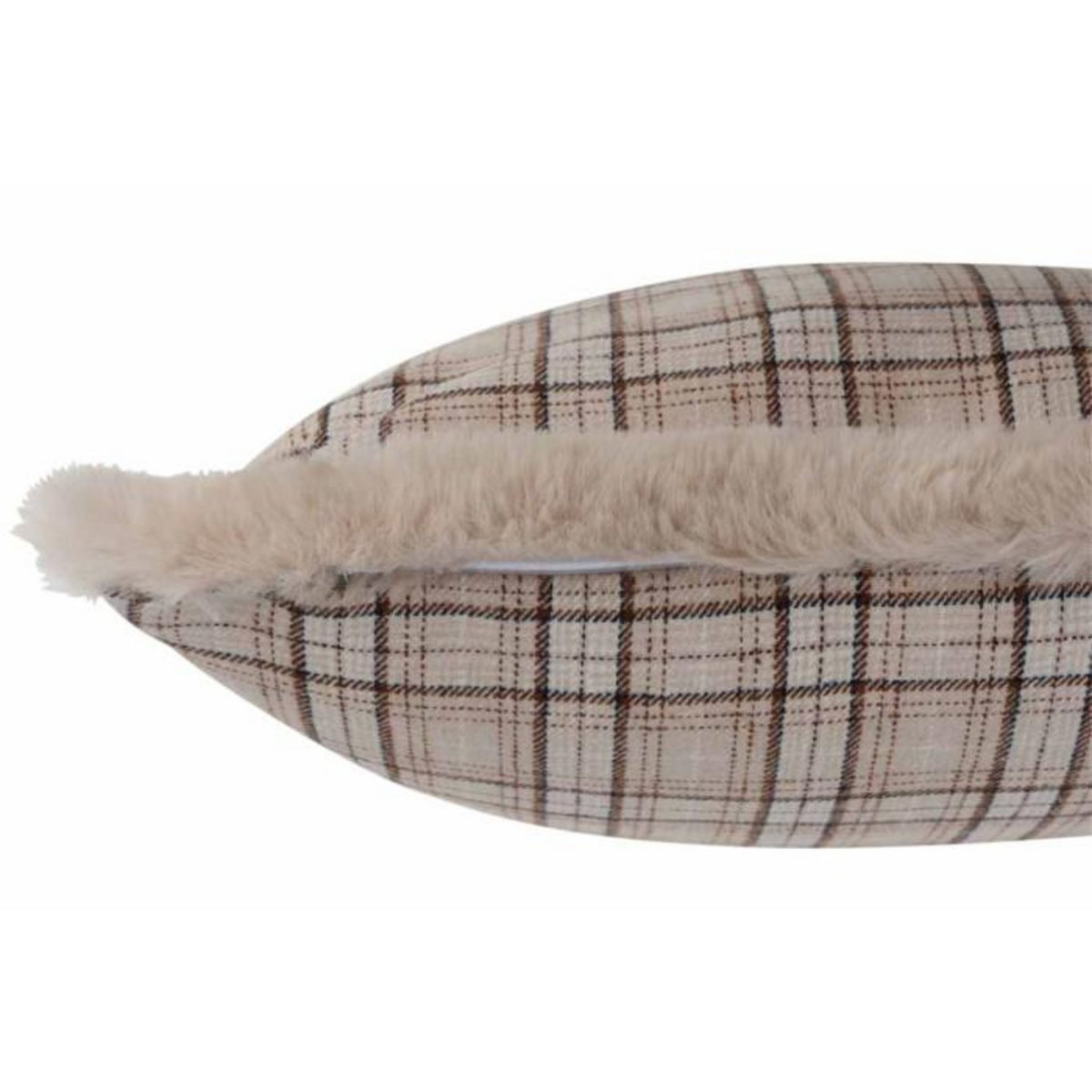 Paris Prix Coussin Déco Imprimé  Quadrille  45x45cm Beige