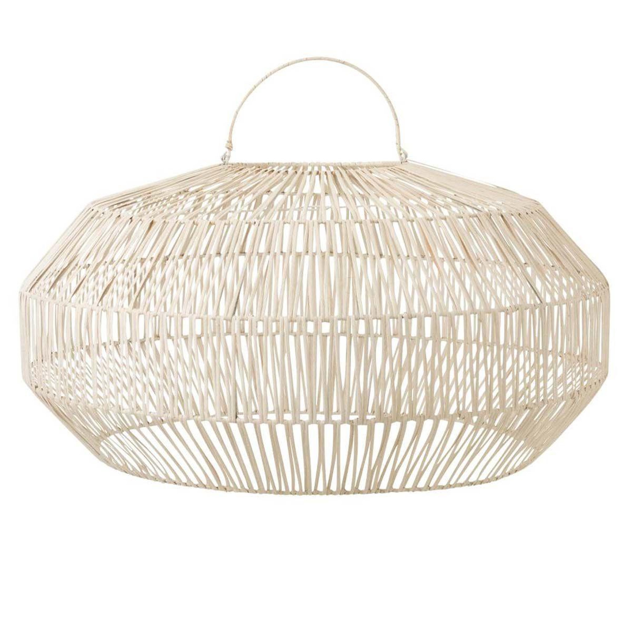J-LINE Abat-jour déco  rotin  82cm blanc