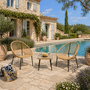 Voir la diapositive 2 : CONCEPT USINE Salon de jardin 2 places avec table naturel ACAPULCO