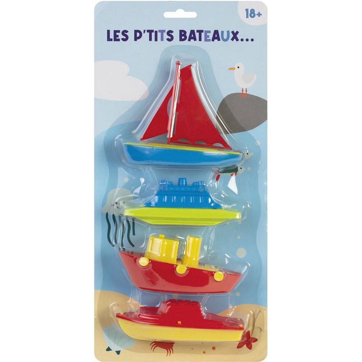 SET 4 BATEAUX 11CM ASSORTIMENT 6006G.