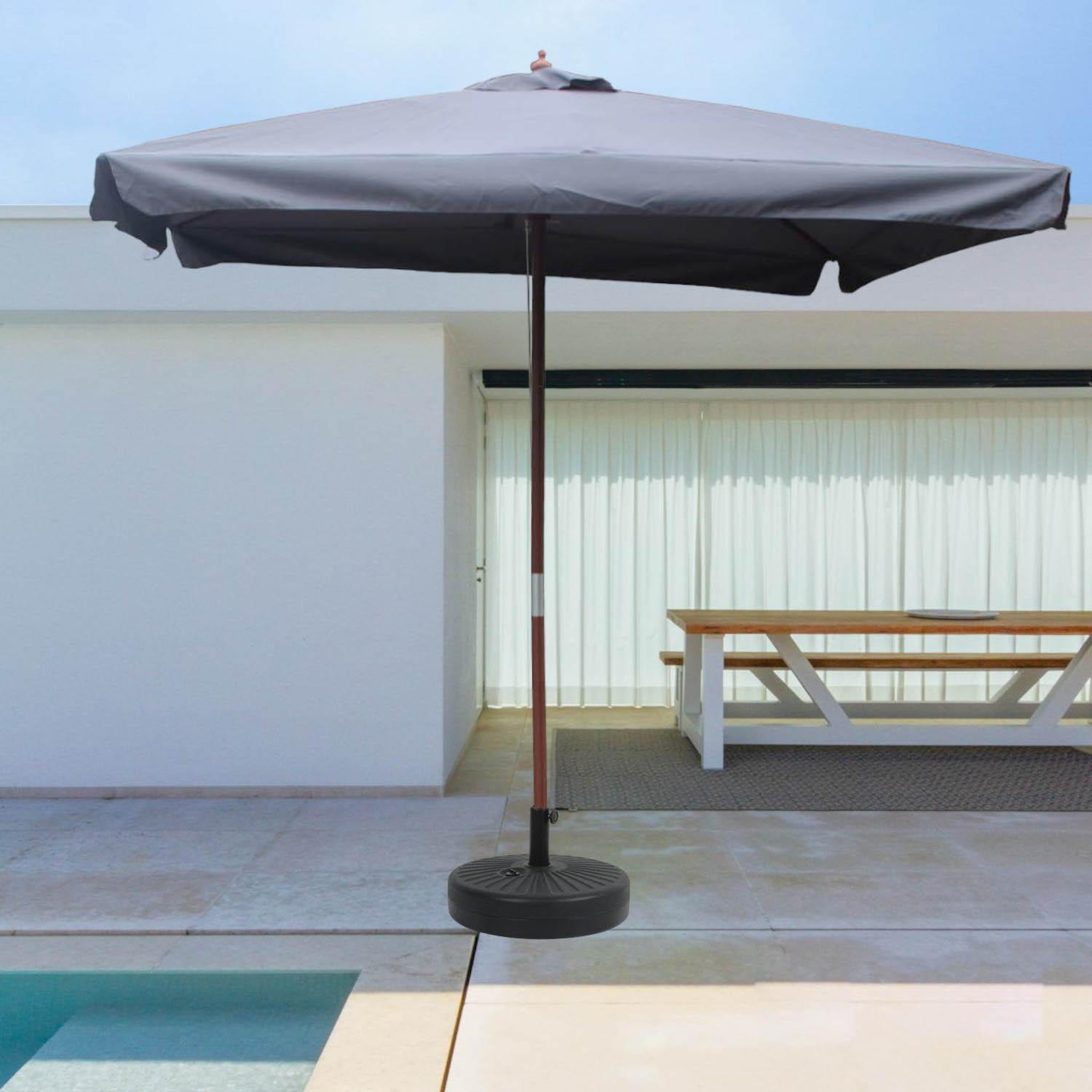 Voir la diapositive 2 : CONCEPT USINE Parasol gris droit rond 3 x 3 m palawan