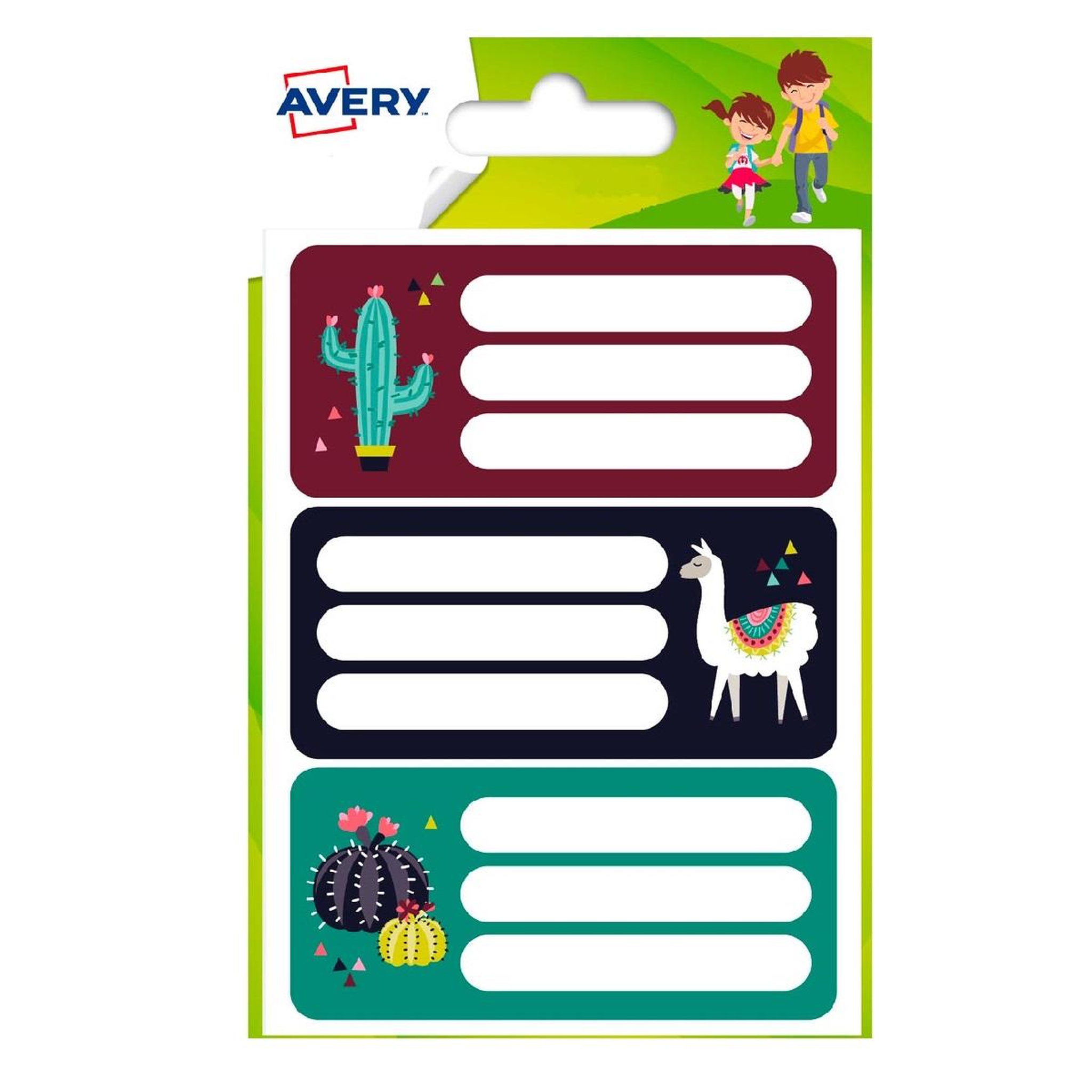Avery France  Lot de 15 étiquettes scolaires adhésives 76x34mm Lama
