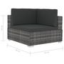 Voir la diapositive 6 : VIDAXL Salon de jardin avec coussins 3 pcs resine tressee gris
