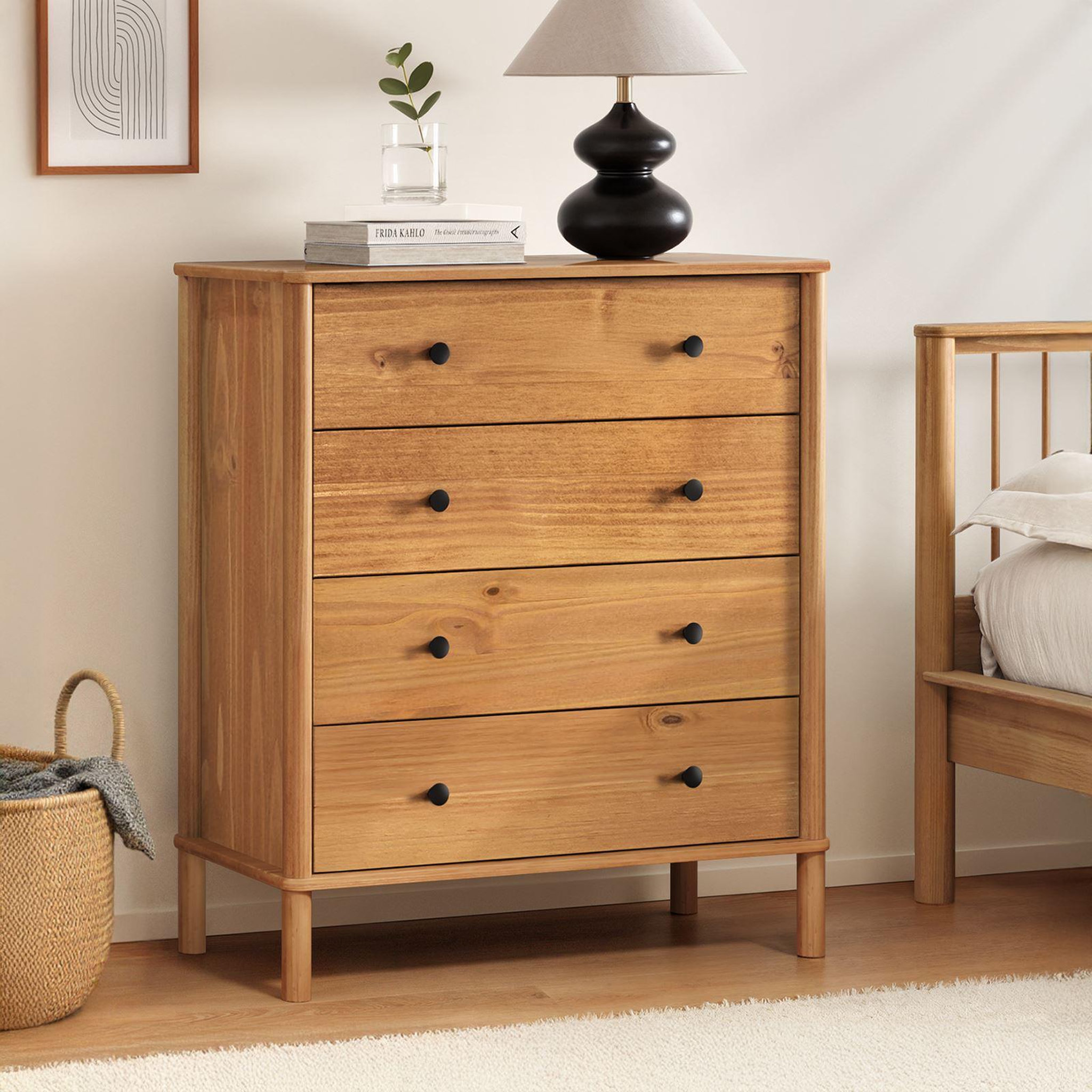 Voir la diapositive 3 : IDIMEX Commode apoana 4 tiroirs en bois massif