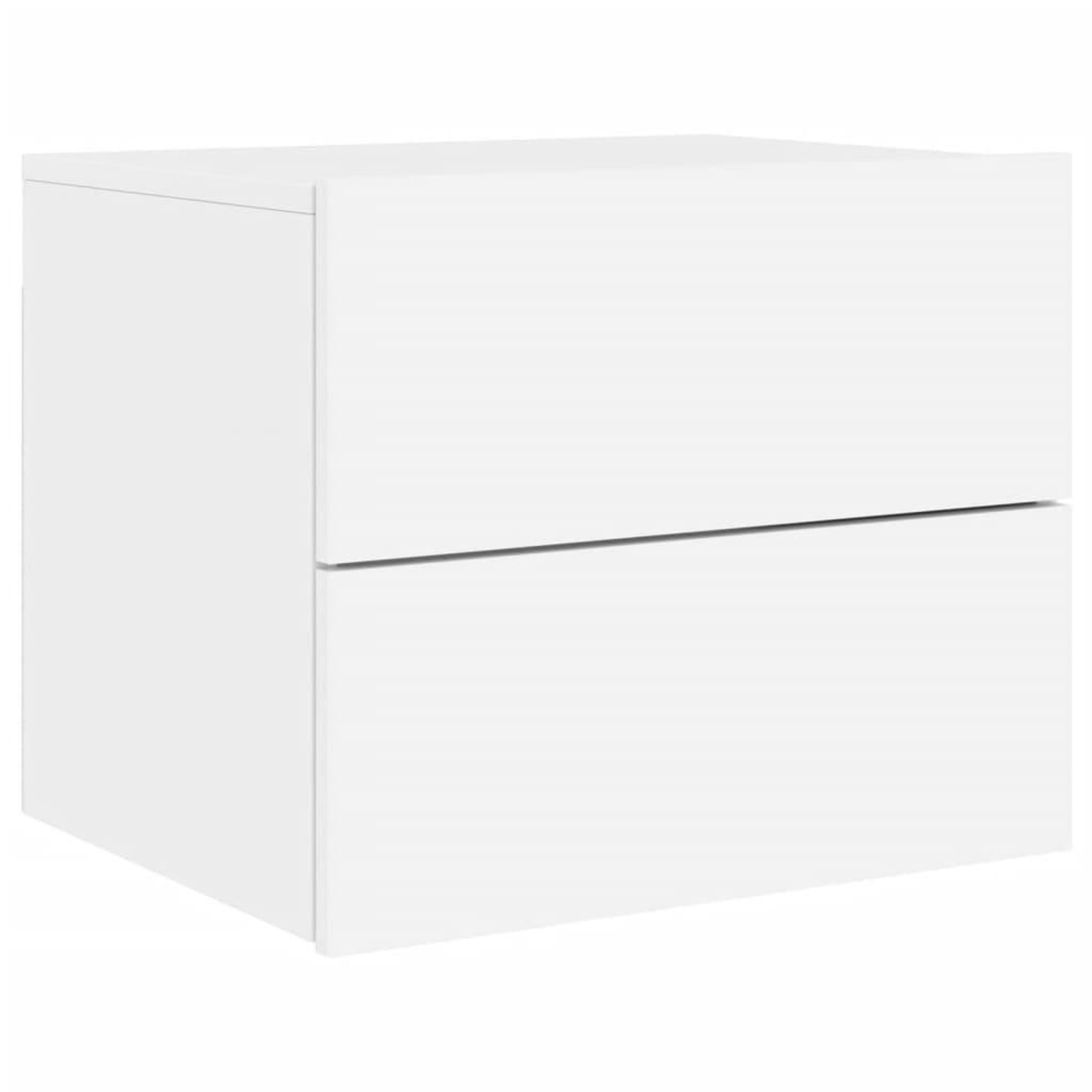 Voir la diapositive 3 : VIDAXL Table de chevet murale avec lumieres LED blanc