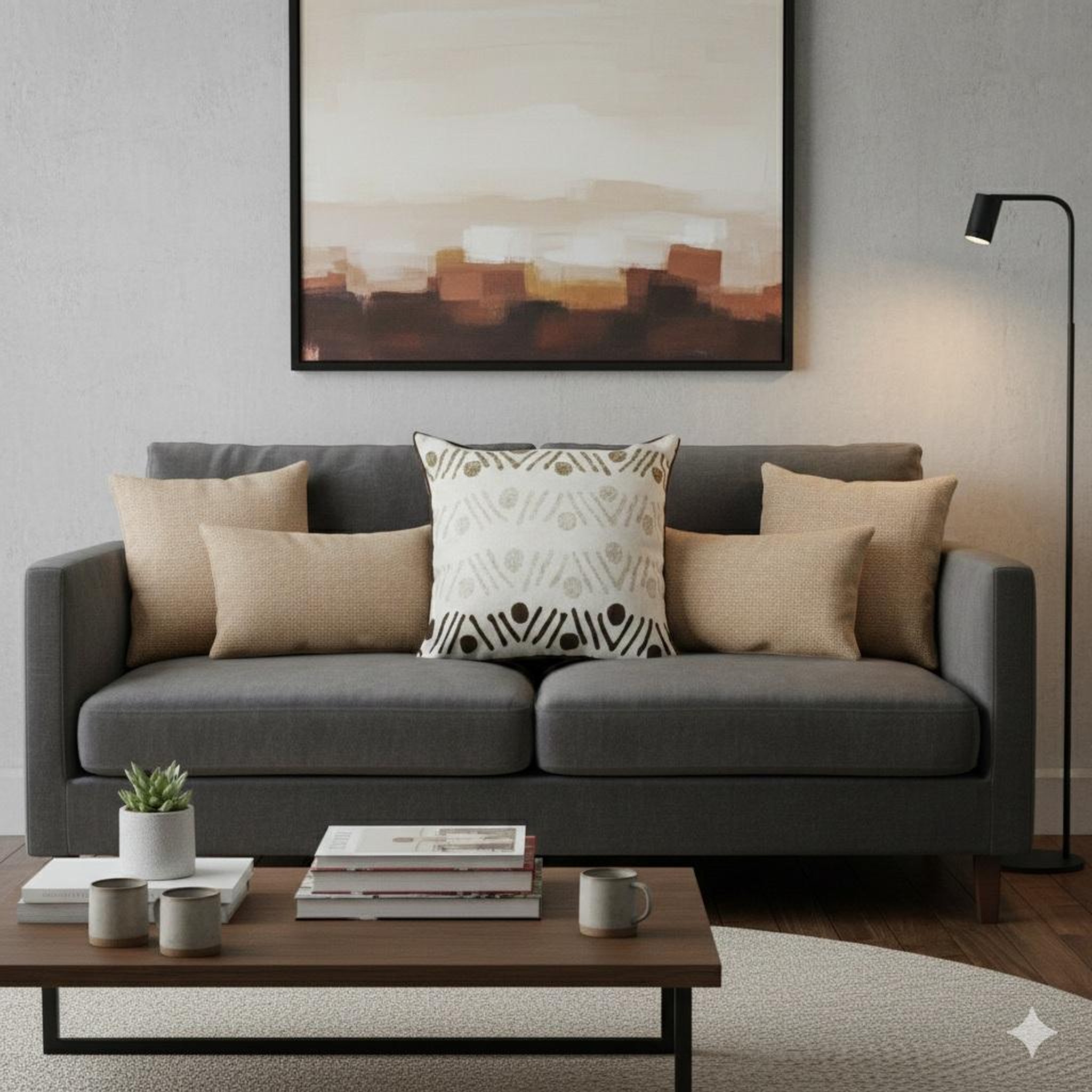 Voir la diapositive 2 : Eden Coussin passepoil modele mambo 60 x 60 cm