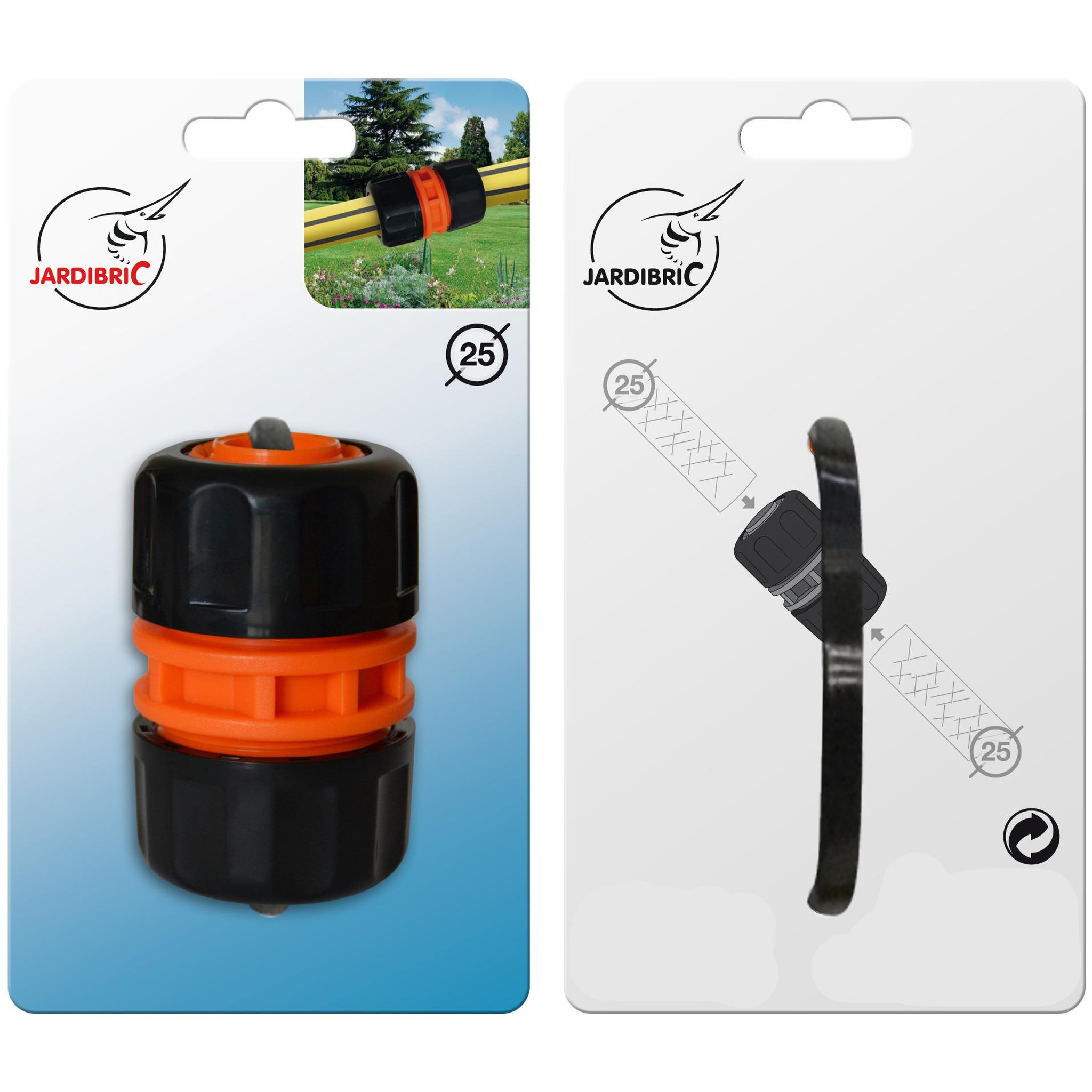Voir la diapositive 3 : Jardibric Raccord de jonction plastique gros débit 25mm jardibric