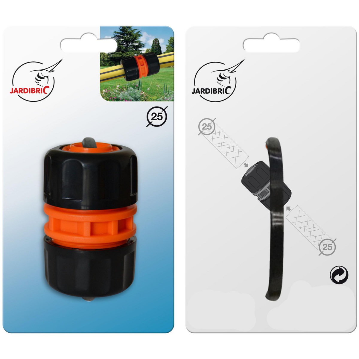 Jardibric Raccord de jonction plastique gros débit 25mm Jardibric