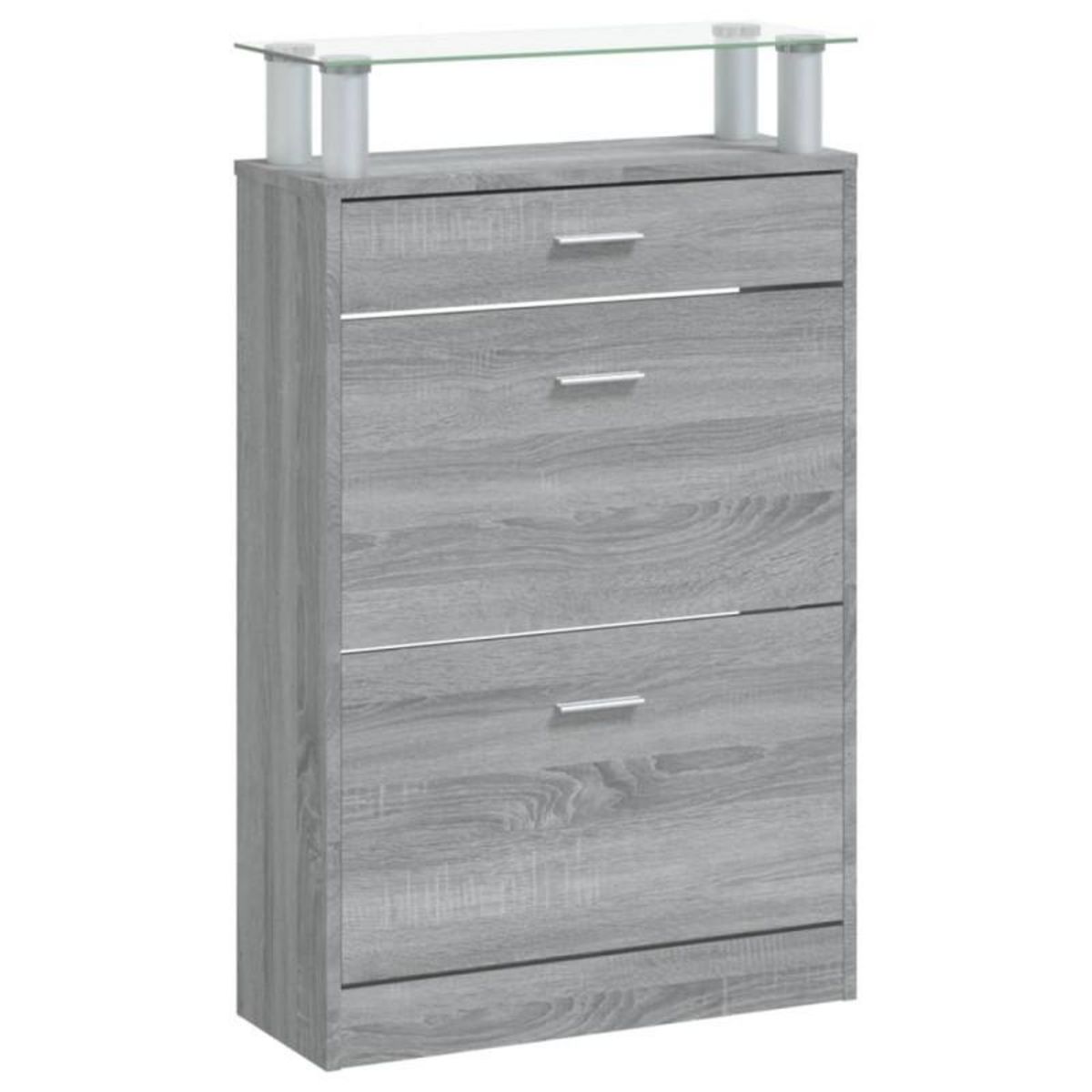 VIDAXL Armoire à chaussures Sonoma gris 63x24x104 cm Bois d ingénierie
