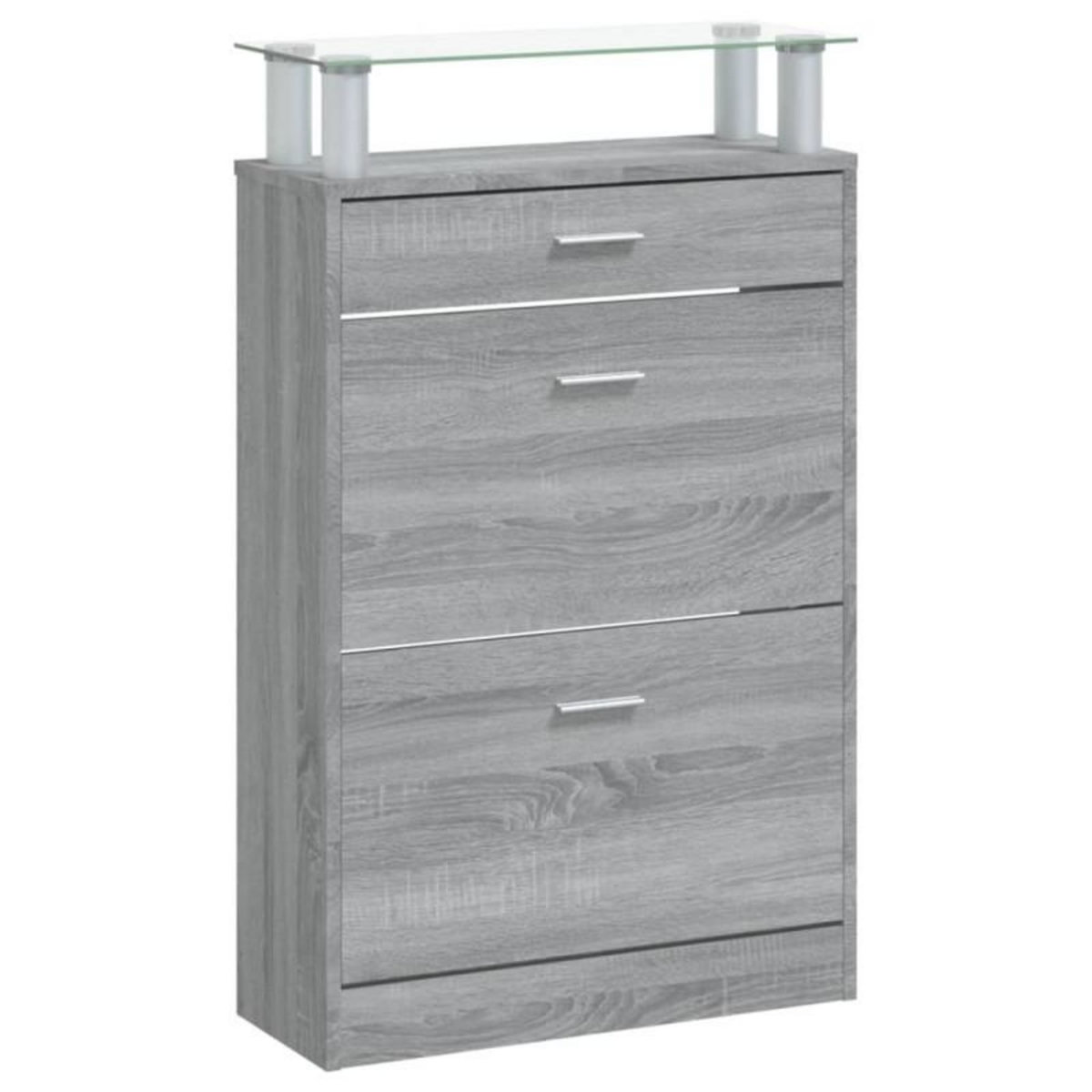 VIDAXL Armoire à chaussures Sonoma gris 63x24x104 cm Bois d ingénierie