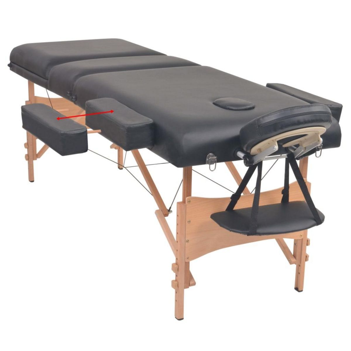 VIDAXL Table de massage pliable et tabouret 10 cm d'epaisseur Noir