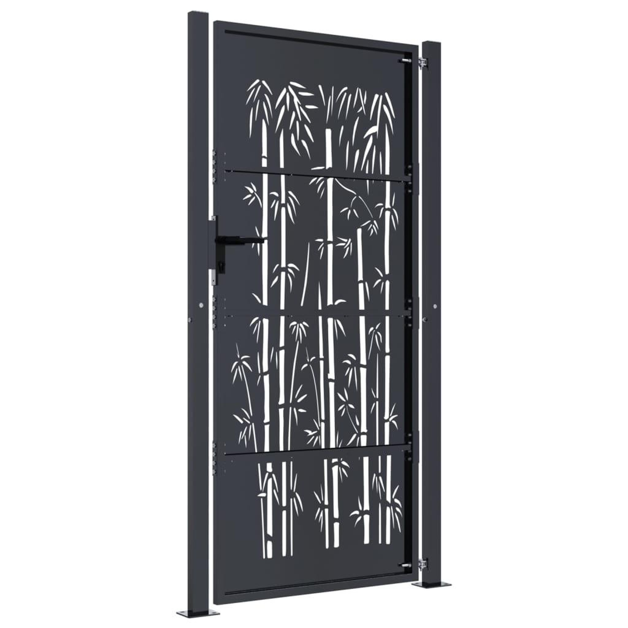 Voir la diapositive 4 : VIDAXL Portail de jardin anthracite 105x180 cm acier design de bambou