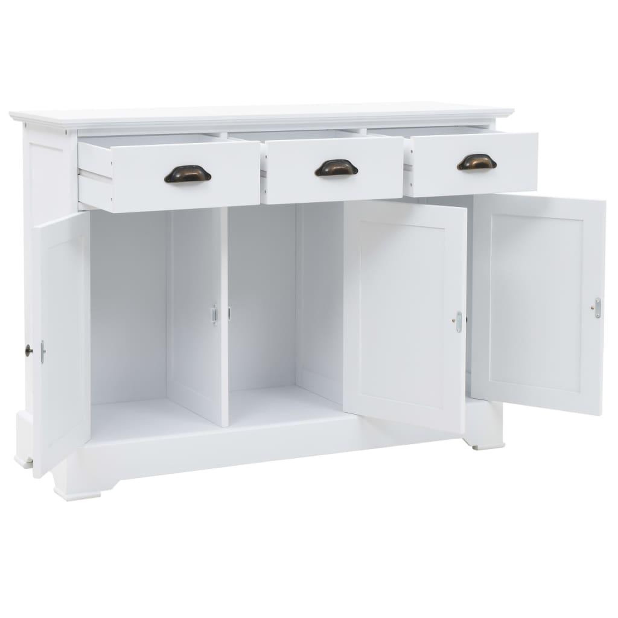 Voir la diapositive 5 : VIDAXL Buffet avec 3 portes mdf et bois de pin 105x35x77,5 cm