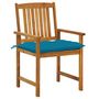 Voir la diapositive 2 : VIDAXL Chaises de jardin avec coussins lot de 8 Bois d'acacia solide