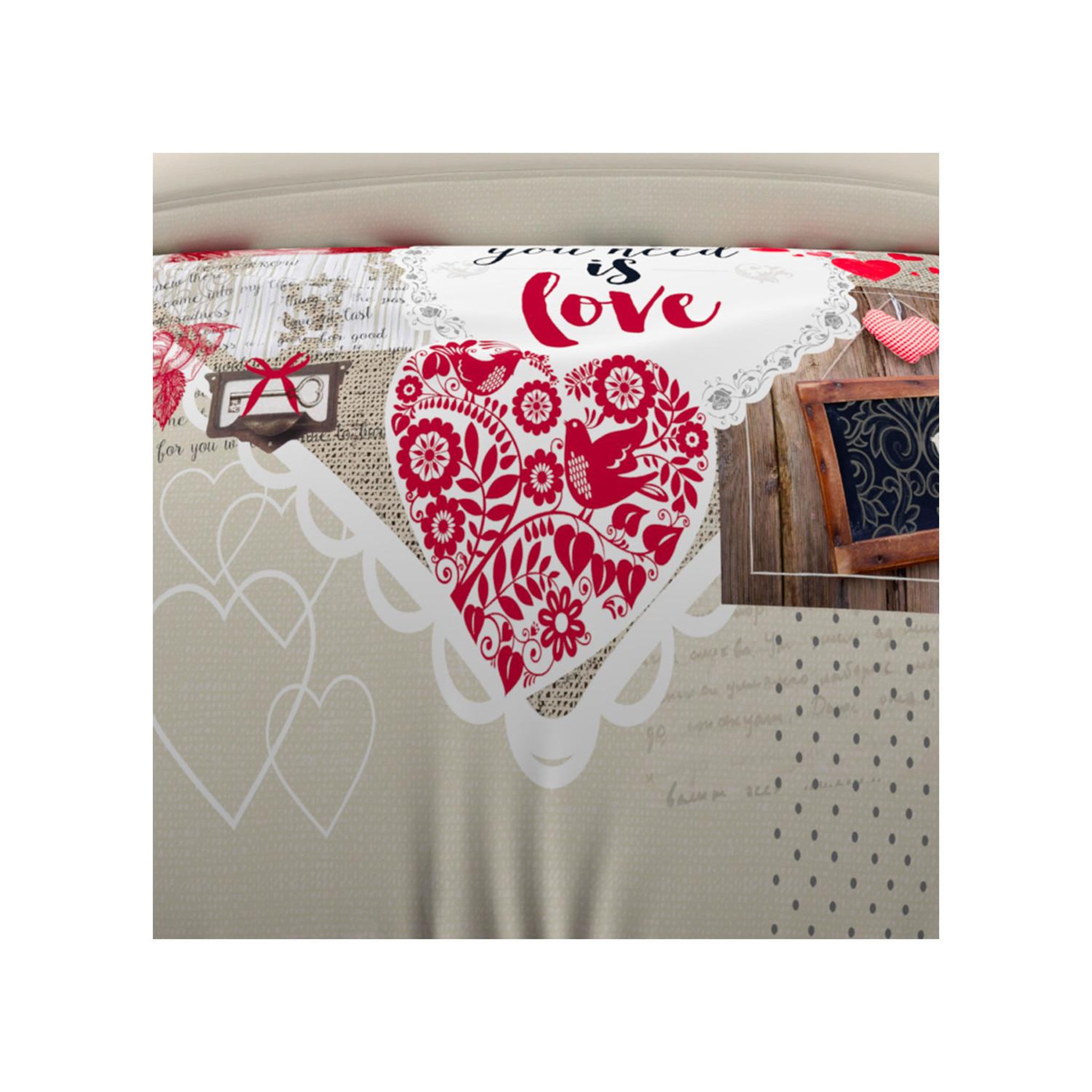 Voir la diapositive 3 : SOLEIL D'OCRE Parure housse de couette coton 57 Fils 140x200 cm WINTER HEART par Soleil d'ocre