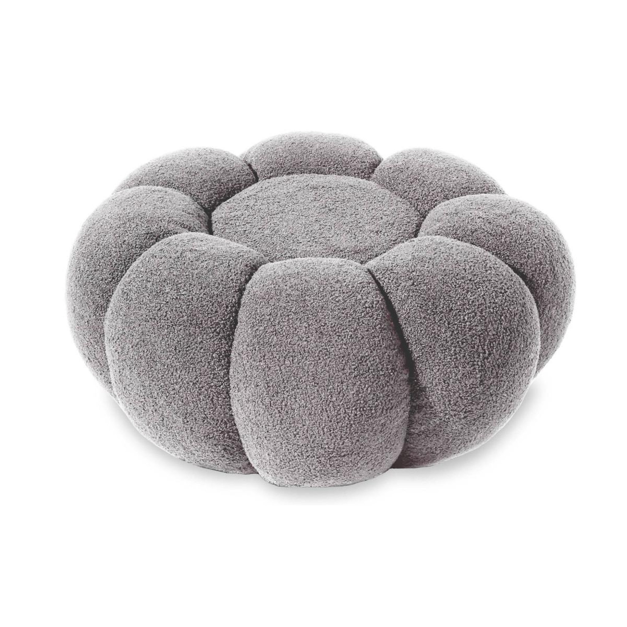 Voir la diapositive 3 : Paris Prix Pouf design fleur  bouclette  61cm gris