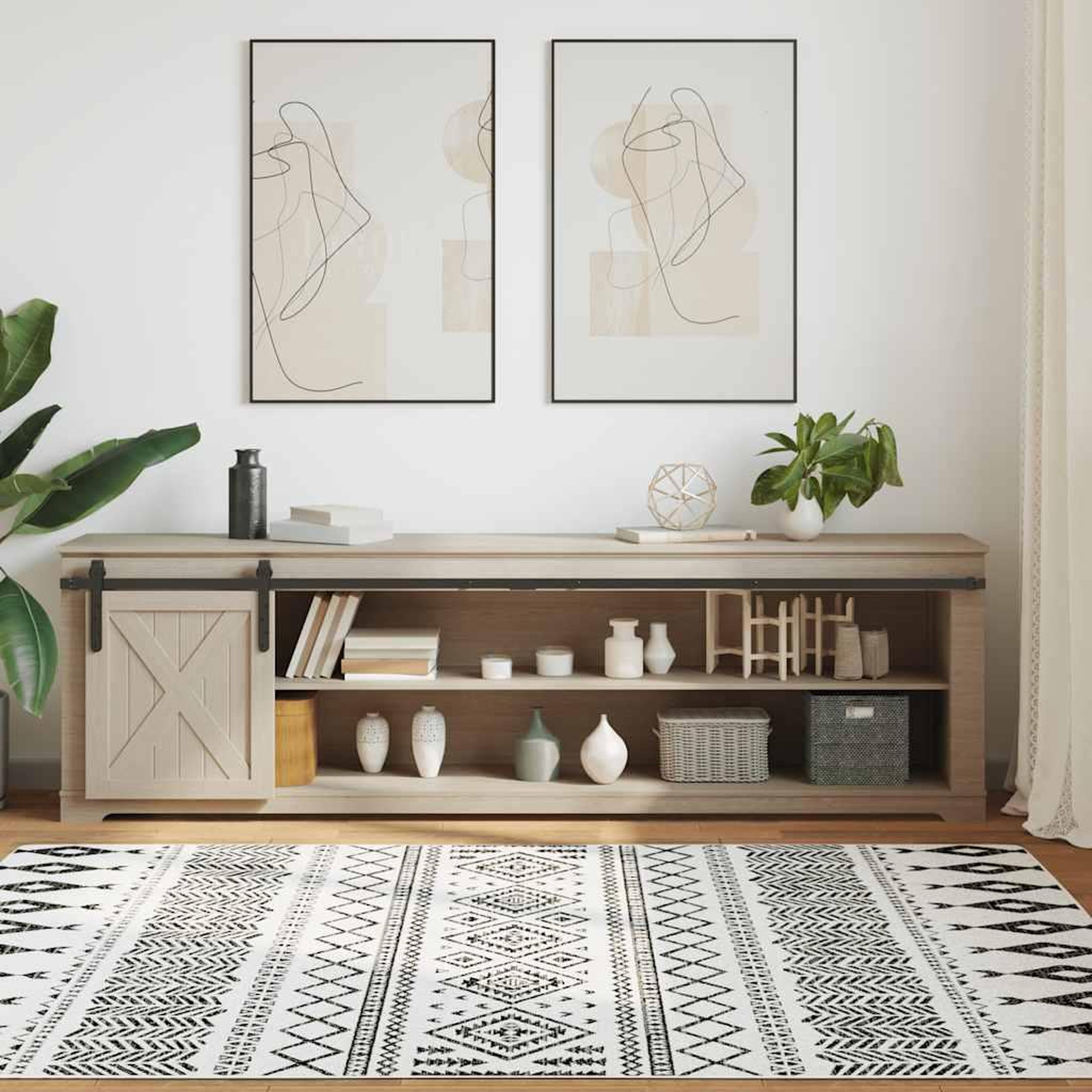 Voir la diapositive 3 : VIDAXL Kit de porte d'armoire coulissante 213 cm acier au carbone