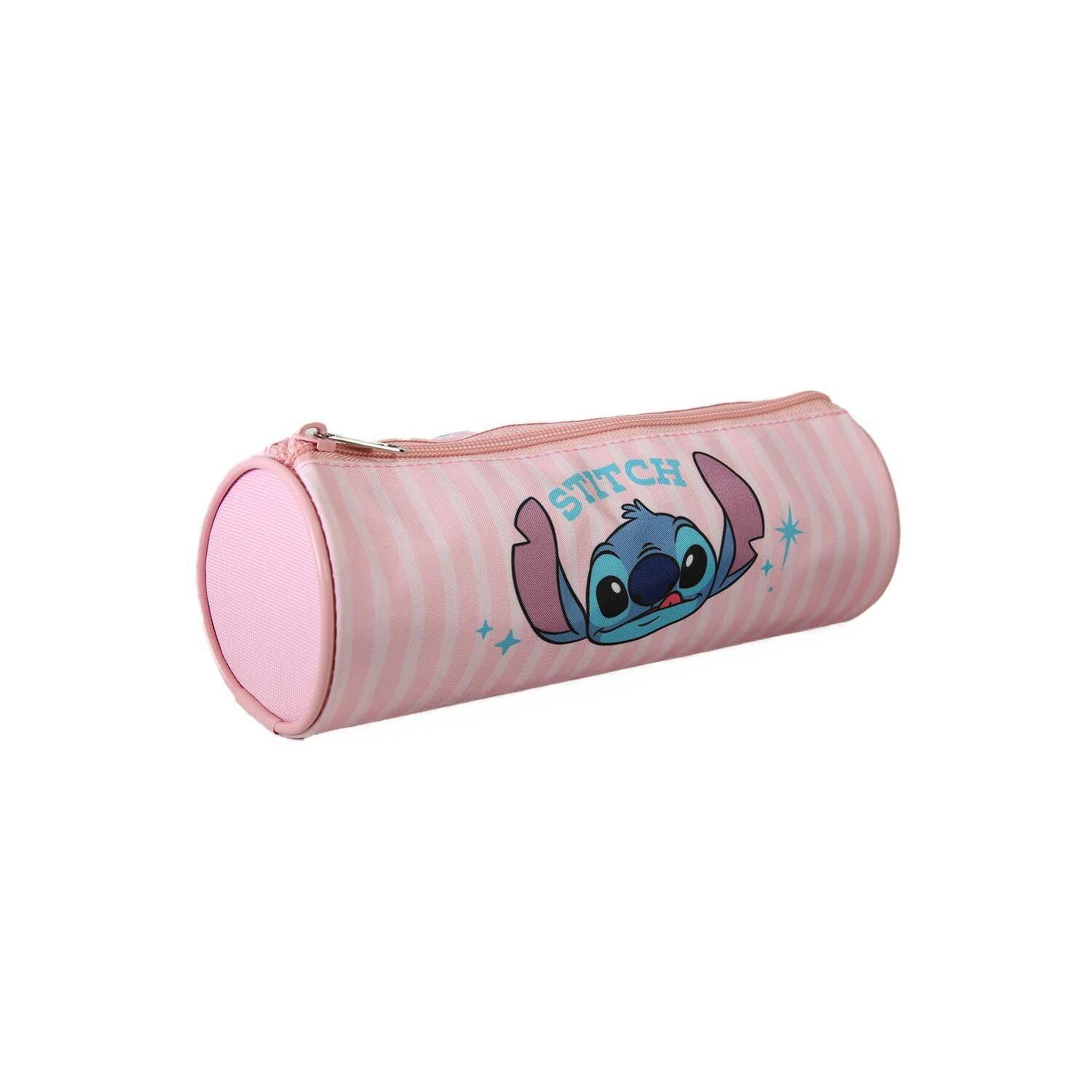 Voir la diapositive 2 : Bagtrotter Stitch - Trousse scolaire ronde - Rose - 1 compartiment