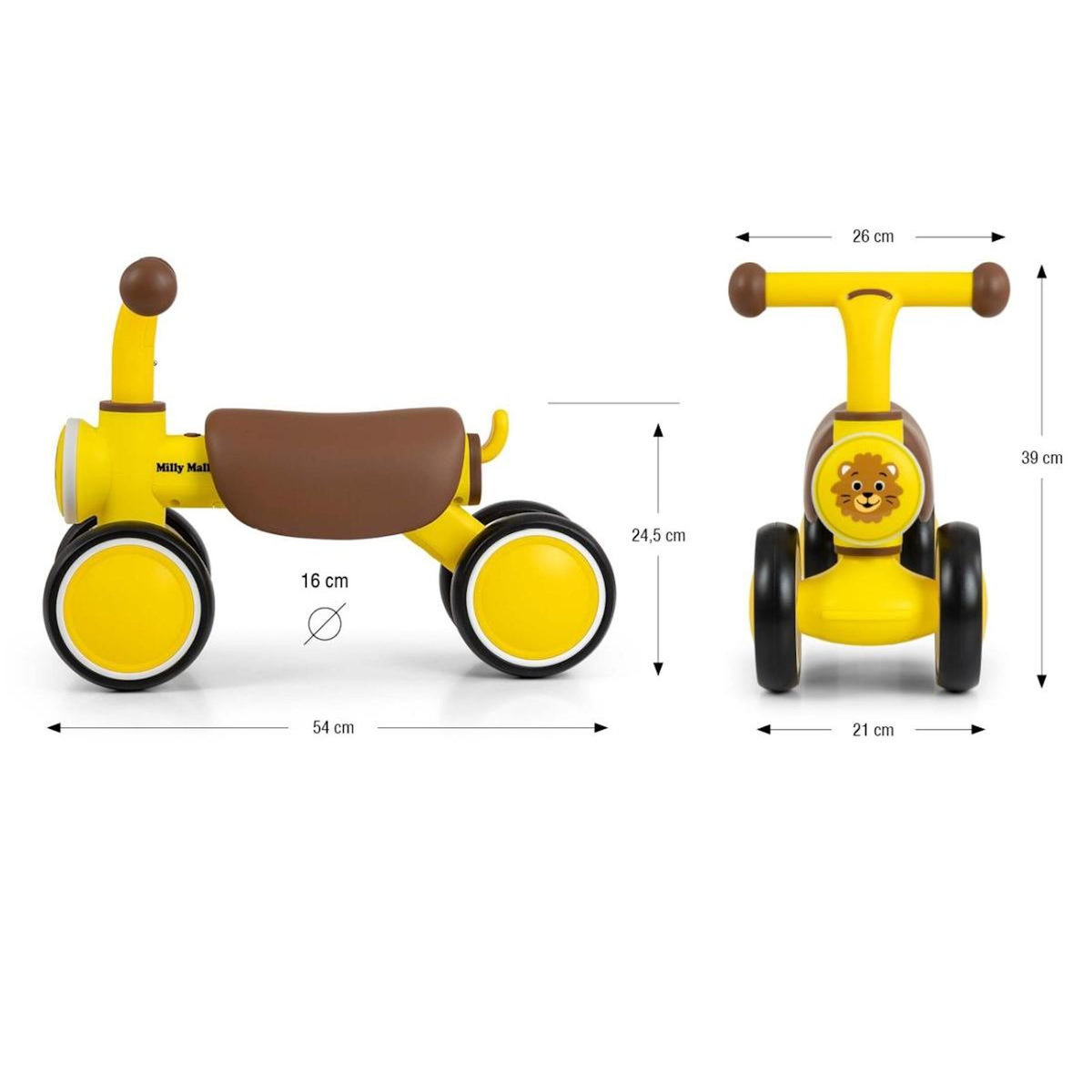MILLY MALLY Porteur enfant York Jaune