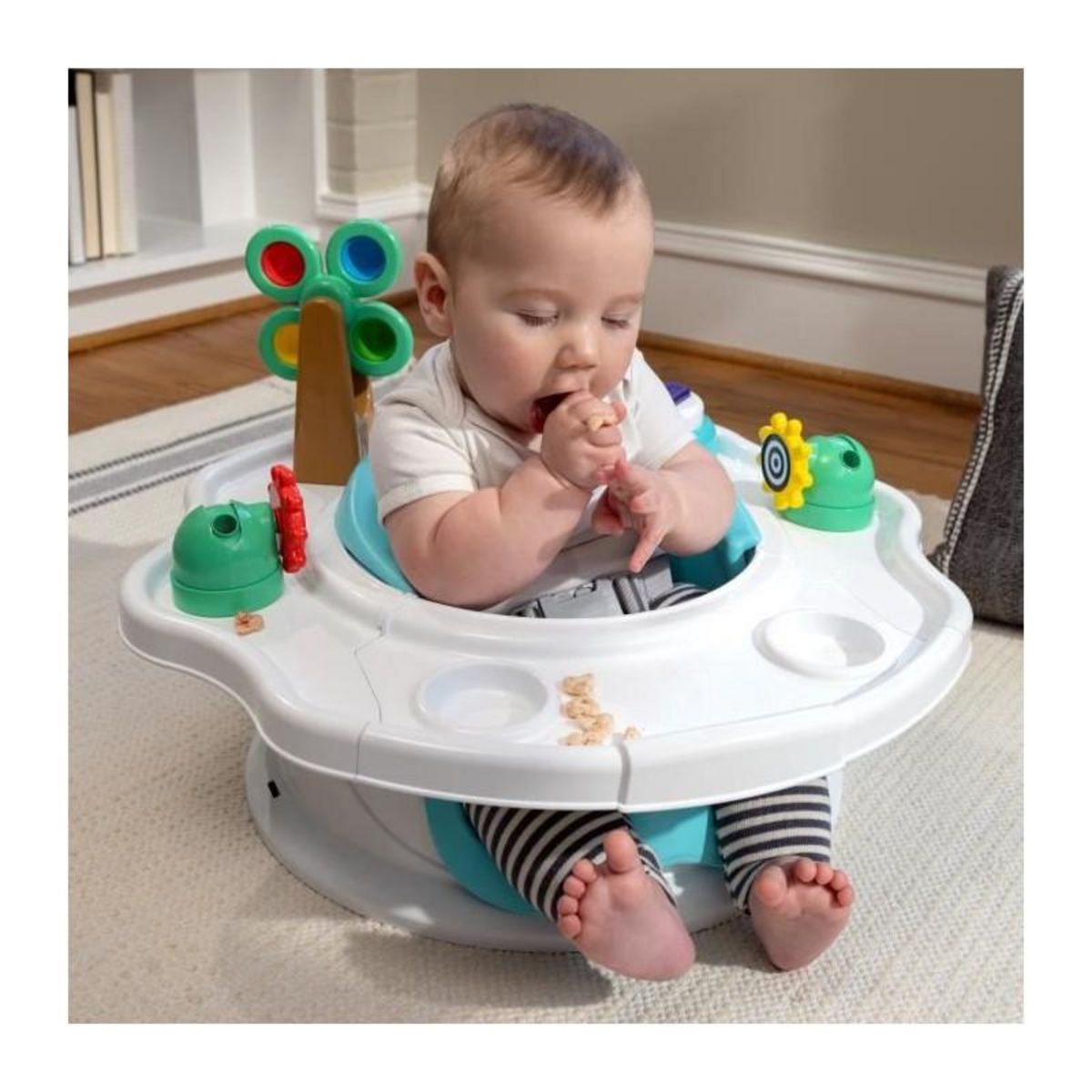 BABY EINSTEIN BABY EINSTEIN Siege SuperSeat 3 en 1, Siege d'activités - Réhausseur de table avec arche de jeu avec jouets interactifs