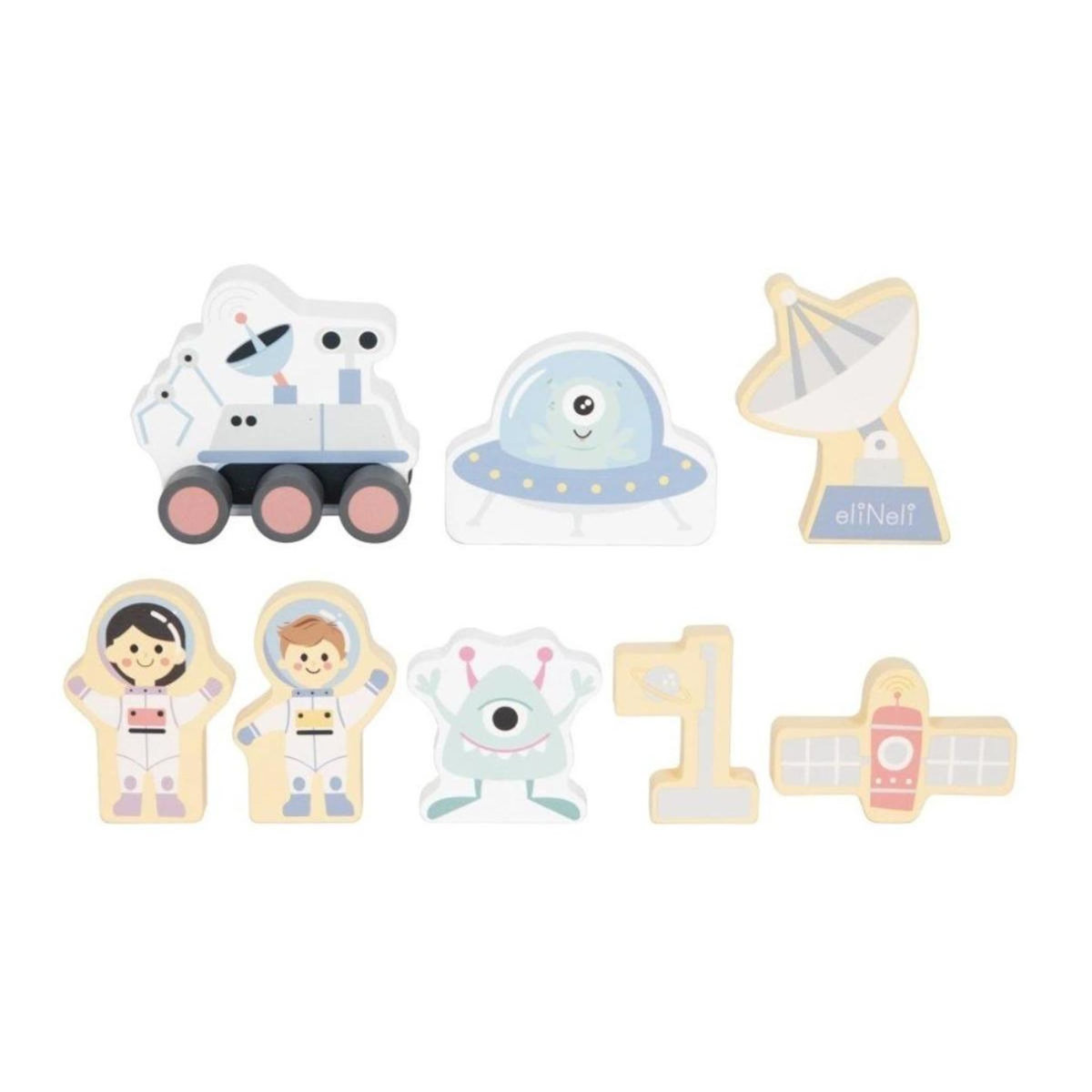 ELINELI Fusée en bois et accessoires