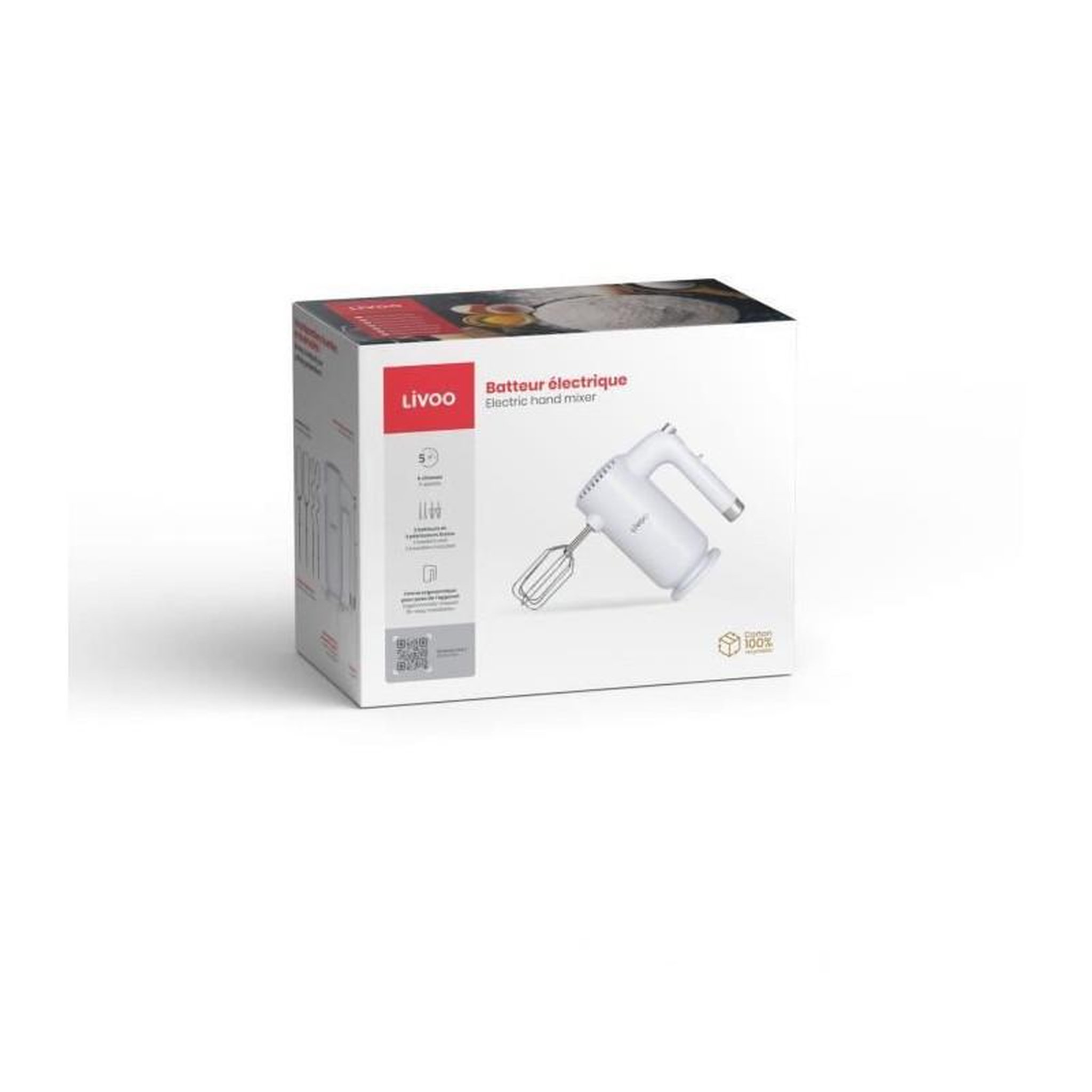 Voir la diapositive 5 : LIVOO Batteur électrique 250w blanc - dop243w