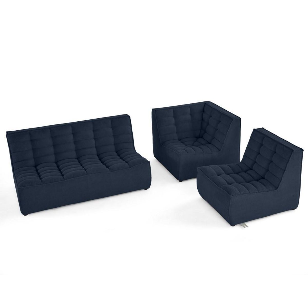 LISA DESIGN Ellie - canapé modulable d'angle réversible 4 places en velours texturé