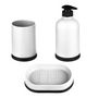 Voir la diapositive 1 : B BASIC & CO Set de 3 Accessoires de Salle de Bain  Strip  12cm Blanc