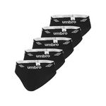 UMBRO Lot de 5 slips coton homme. Coloris disponibles : Noir