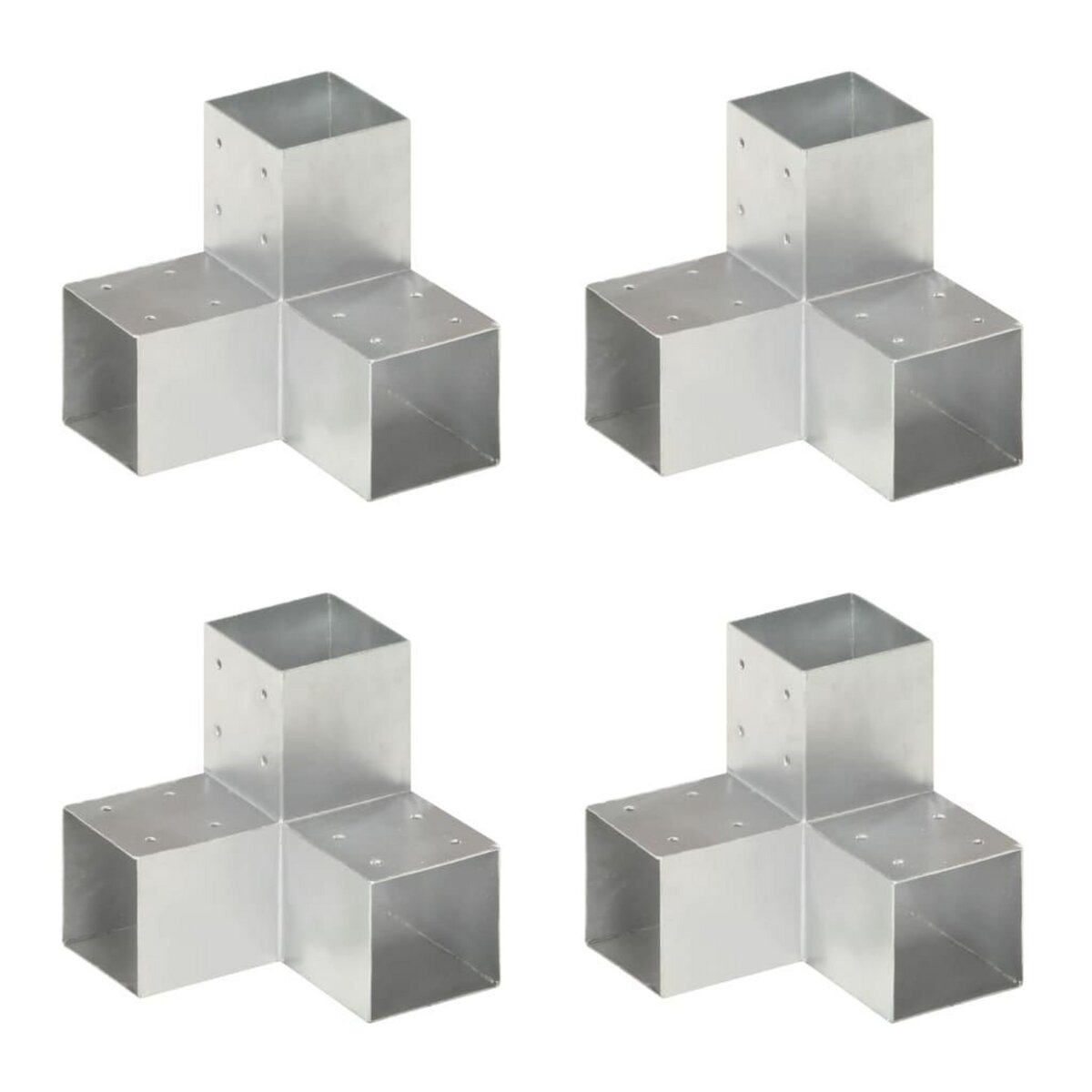 VIDAXL Connecteurs de poteau 4 pcs Forme en Y Metal galvanise 91x91 mm