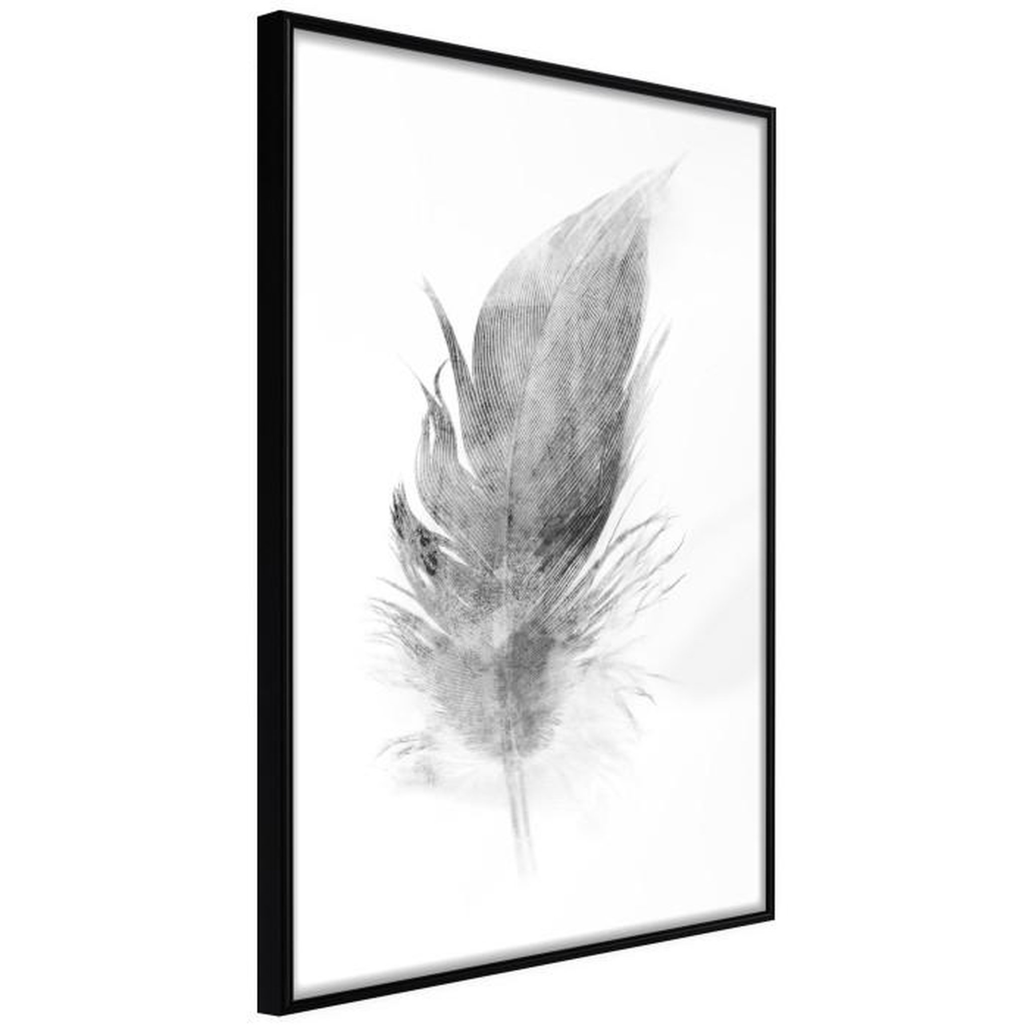 Paris Prix Affiche Murale Encadrée  Lost Feather Grey. Coloris disponibles : Noir, Jaune