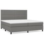 Voir la diapositive 2 : VIDAXL Sommier a lattes de lit avec matelas Gris fonce 200x200cm Tissu