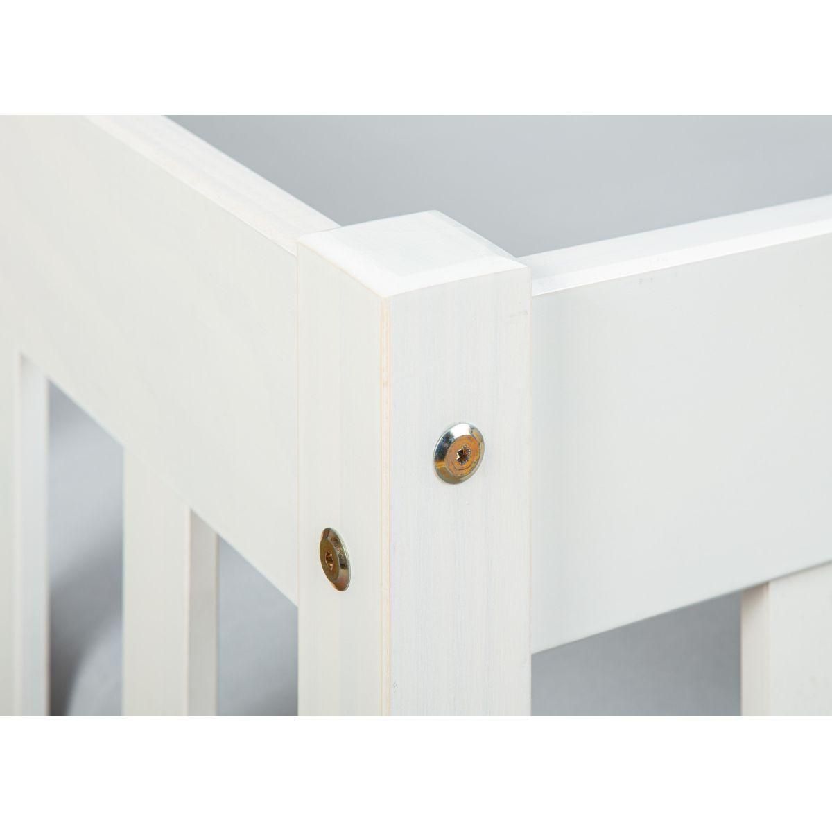 Lit Banquette en bois massif teinté blanc 90x200cm GUSTAVE