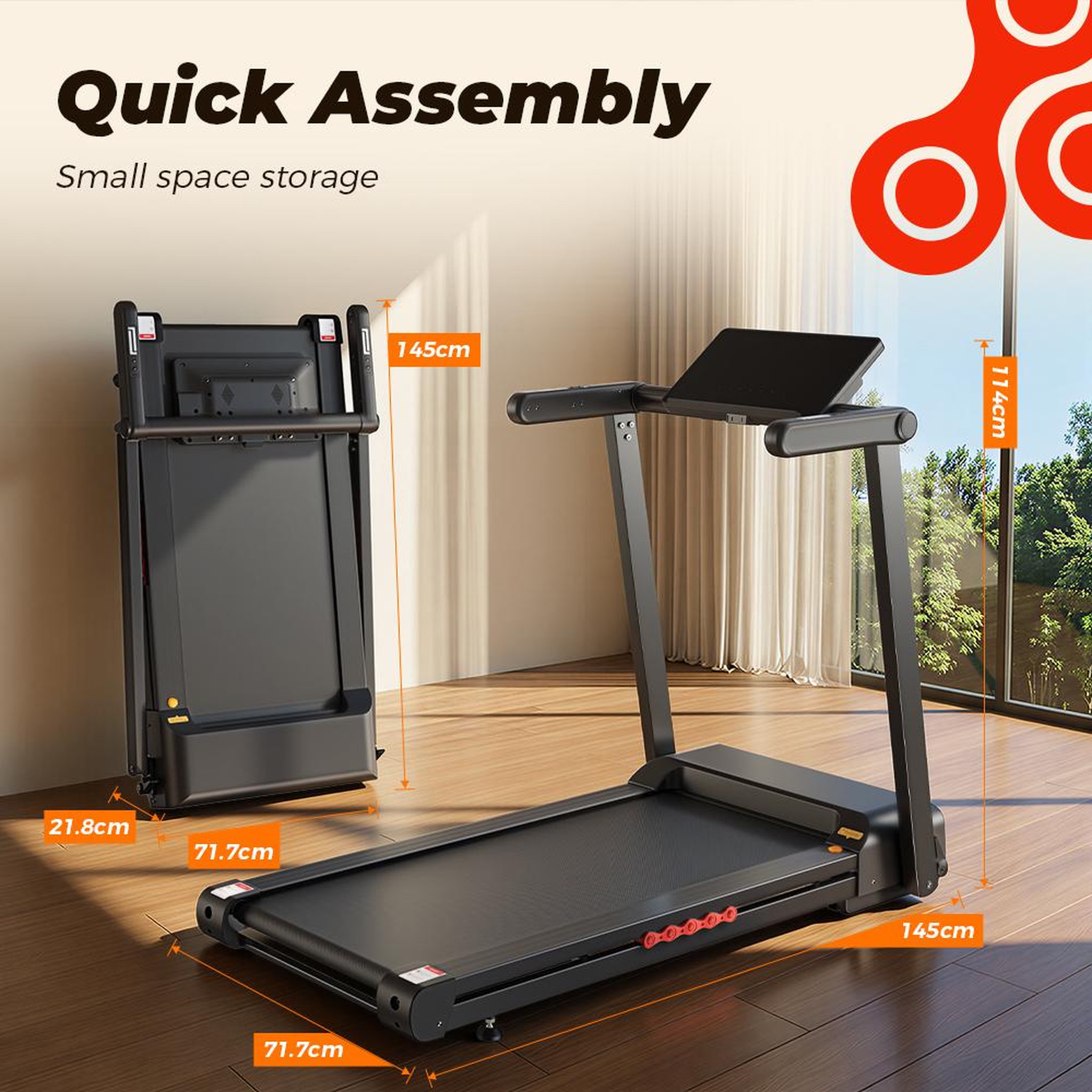 Voir la diapositive 6 : FORMILL Tapis de course pliable ft-62, 4 cv, 16 km/h, inclinaison 18 %, écran led