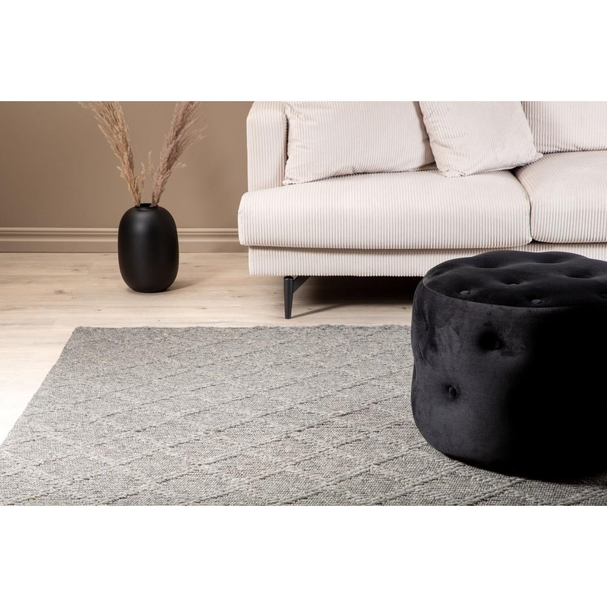 Voir la diapositive 3 : Paris Prix Tapis déco en laine  cloudy  200x300cm gris