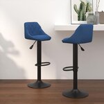 VIDAXL Tabourets de bar lot de 2 bleu velours